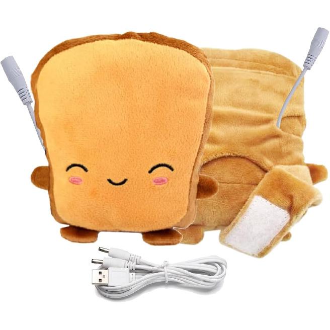 USB Hand Warmers Cute USB Heating Gloves Hand Warmers GlovesHalf Wearable Toast Laptop Fingerless 5V USB Powered Heated Gloves Gift Winter Fashion