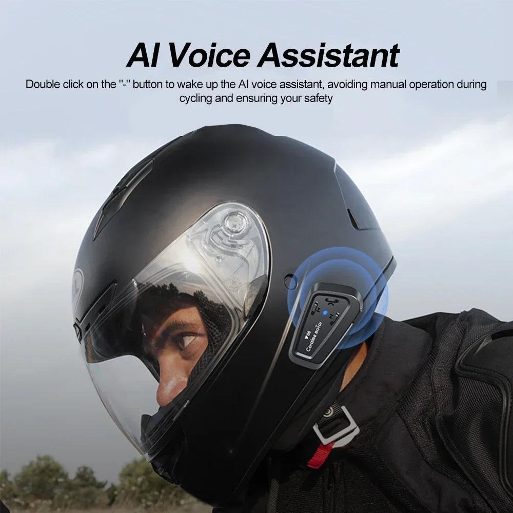 Y06 Motorcycle Helmet Headset Bluetooth 5.3 Motorcycle Wireless Hands-on Talking Headset Waterproof Motorbike Earphone