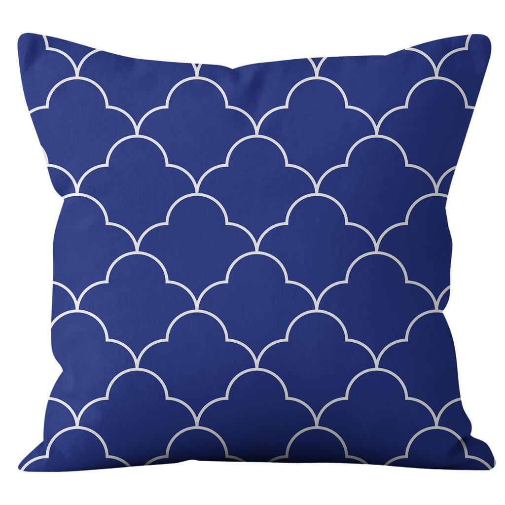 Nordic Style Blue and White Geometric High-end Pattern Pillow Cover Simple and Fashionable Home Sofa Cushion Cover Pillow Cover