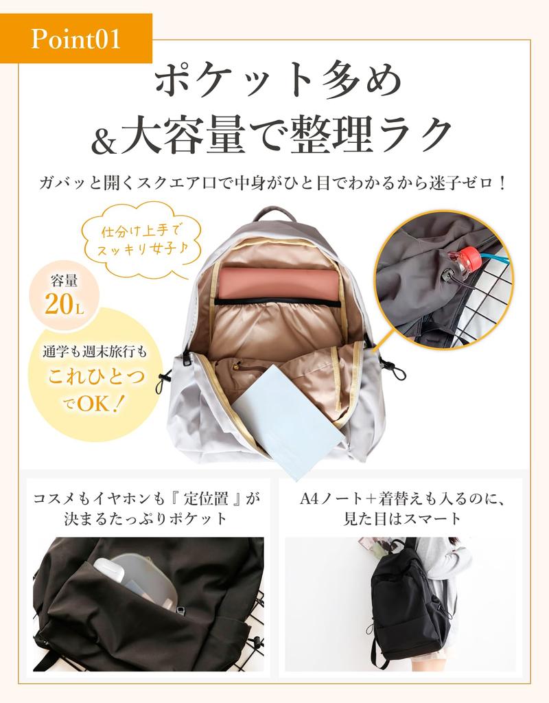 Unibayes Backpack for School and A4 Multiple Solid Student Use Women's Commuting, Storage, Pockets, Lightweight, Stylish, Black, Color, (Gray)