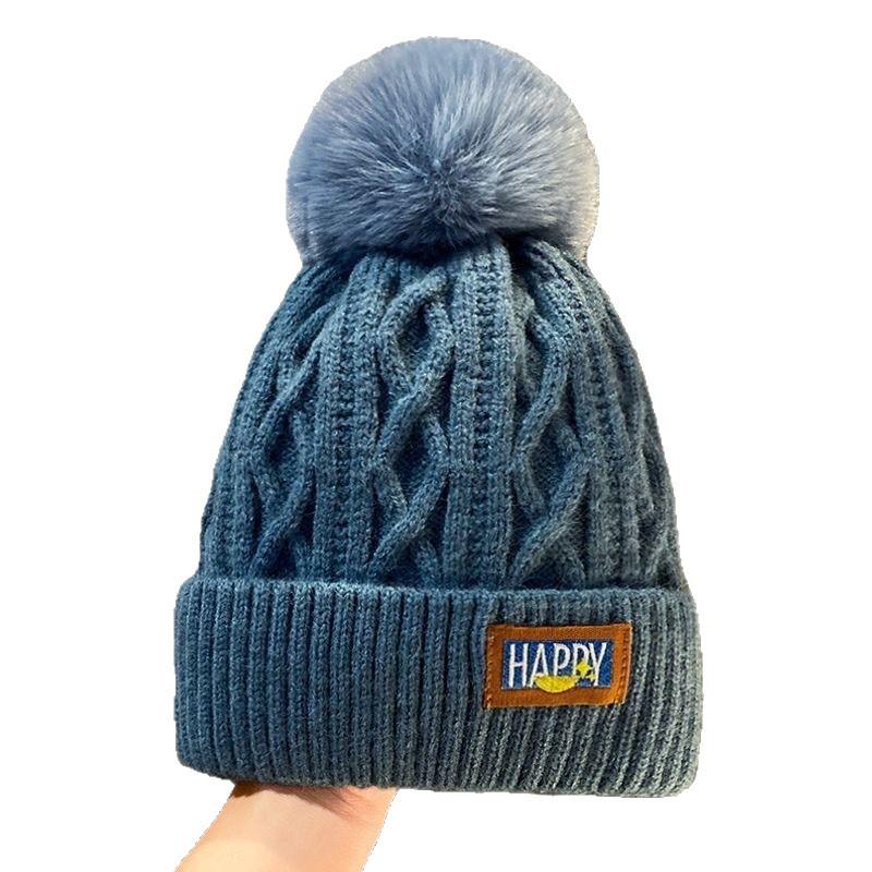 Damen Plüsch Strickmütze: Warme Wolle, Ohrenschutz, Koreanischer Stil, für große Kopfgrößen