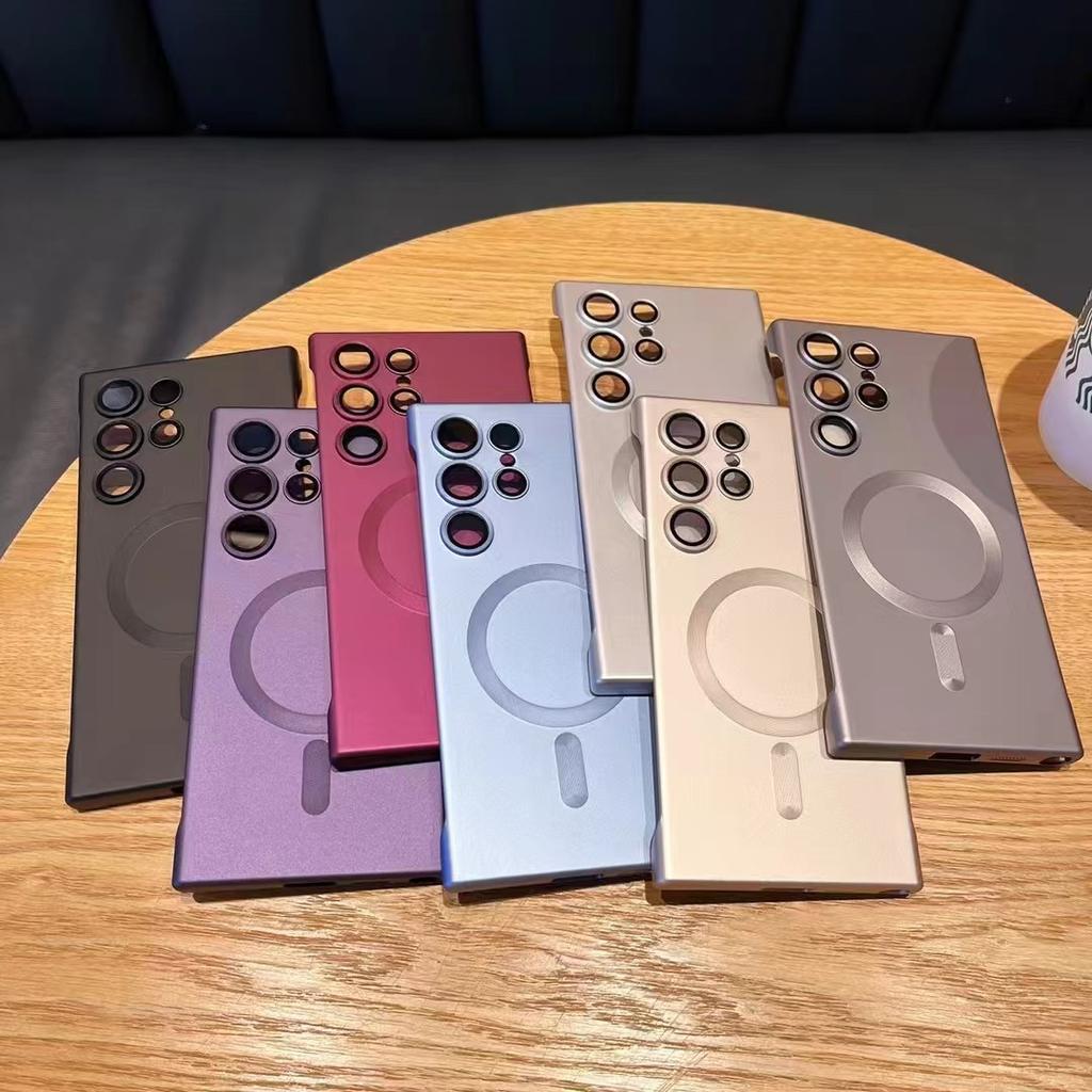 Matte Randlose Magnetische Ladehülle für Samsung S25Ultra und Stoßfeste Schutzhülle für SxS24ultra