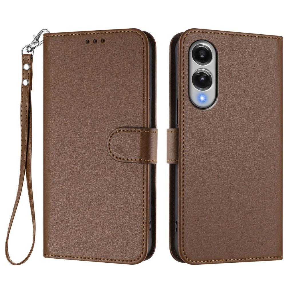 For Samsung Galaxy S25 Edge Leather Case Wallet Stand Phone Cover with Wrist Strap