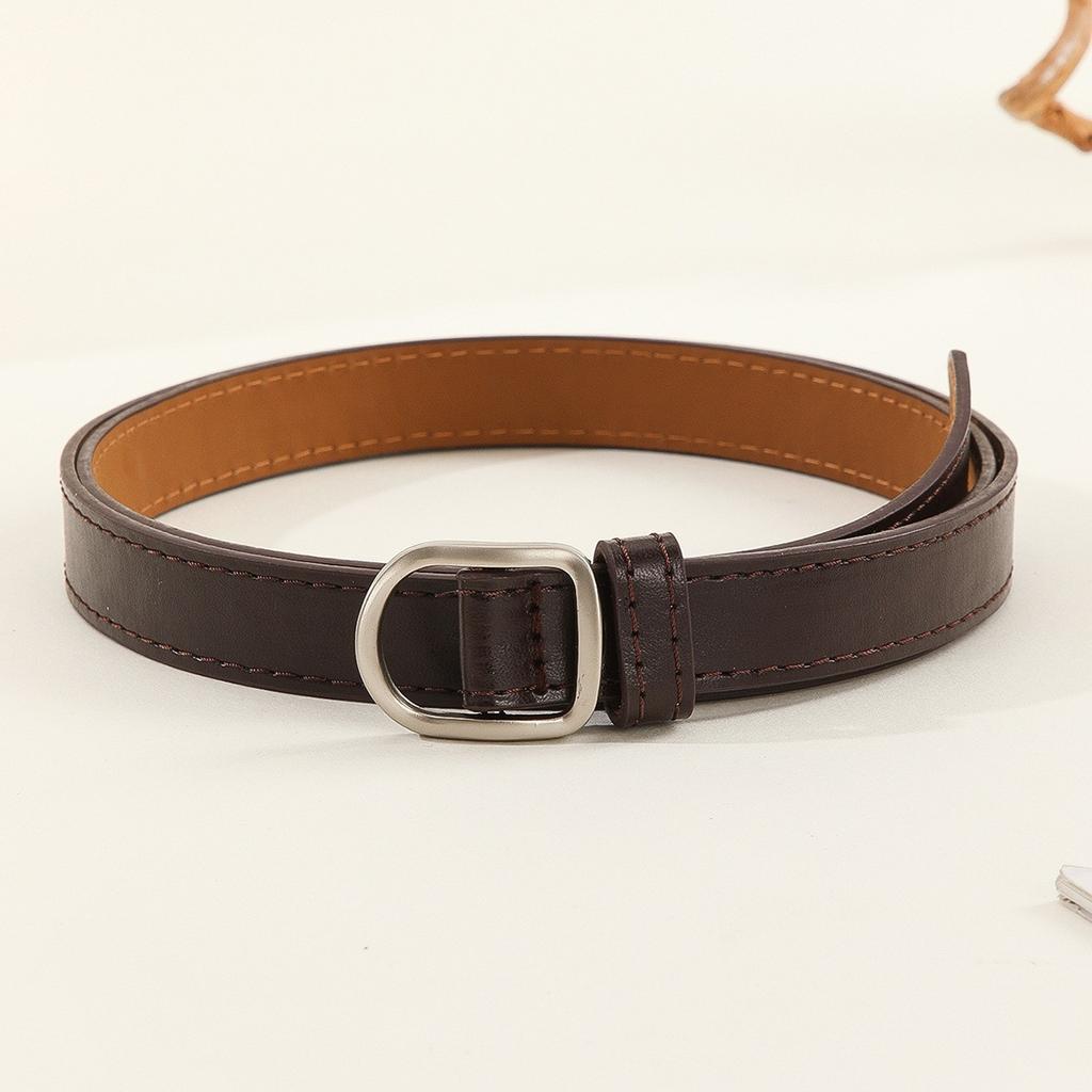 Lazy Belt Casual Simple Perforated Women'S Belt Paired With Jeans Men'S Belt Pu Leather Belt