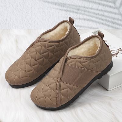 Chaussures chaudes en coton et velours pour femme, antidérapantes, légères, décontractées, à semelle souple, automne et hiver