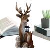 Garden Statue Resin Deer Figurine Solar Statue Lights Waterproof Resin Sculpture Lights Creative Animal Figurine Lamps Yard