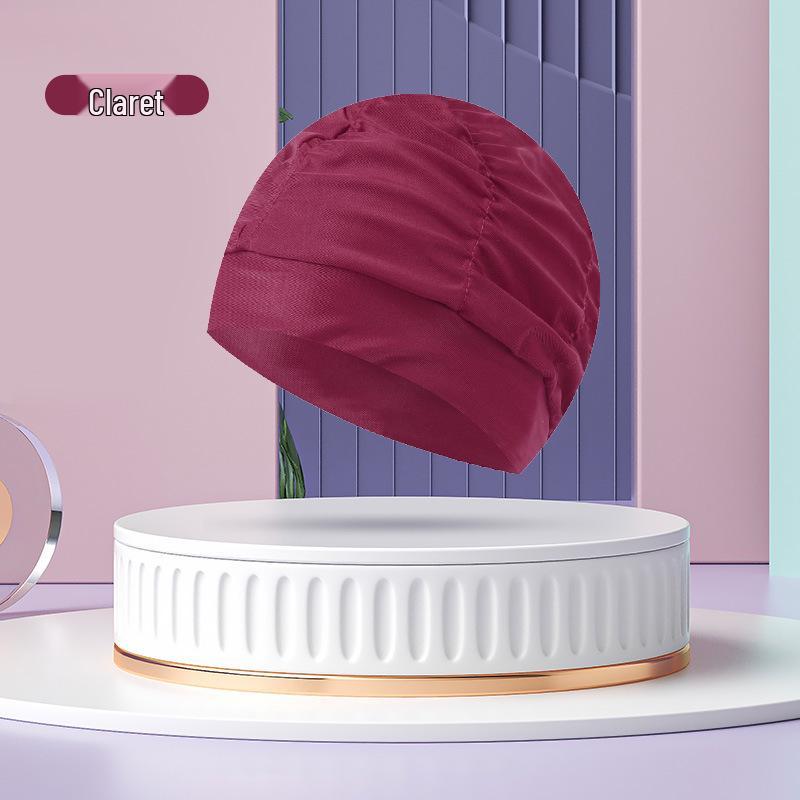 Unisex Adult Pleated Swim Cap – Fashionable, Non-Tightening with Hair and Ear Protection