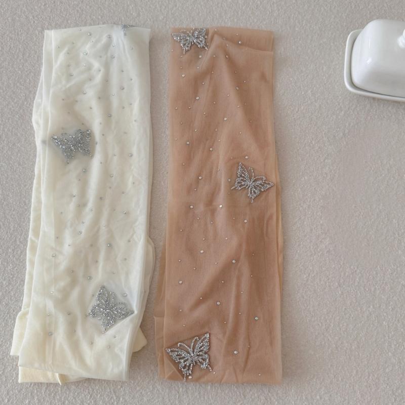 Elegant Butterfly Rhinestones Pantyhose with Breathable Nylon Fabric Offering Wear Comfort In Social Event and Work