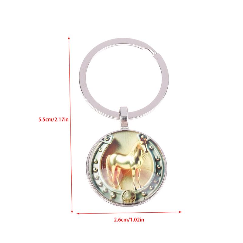 2026 Zodiac Year Of The Horse Pattern Keychains  Bag Accessories Car Pendants Home Decoration Animal Jewelry Keyring Gift