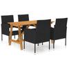 Día Y Noche - Día Y Noche 5-Piece Garden Dining Set Black