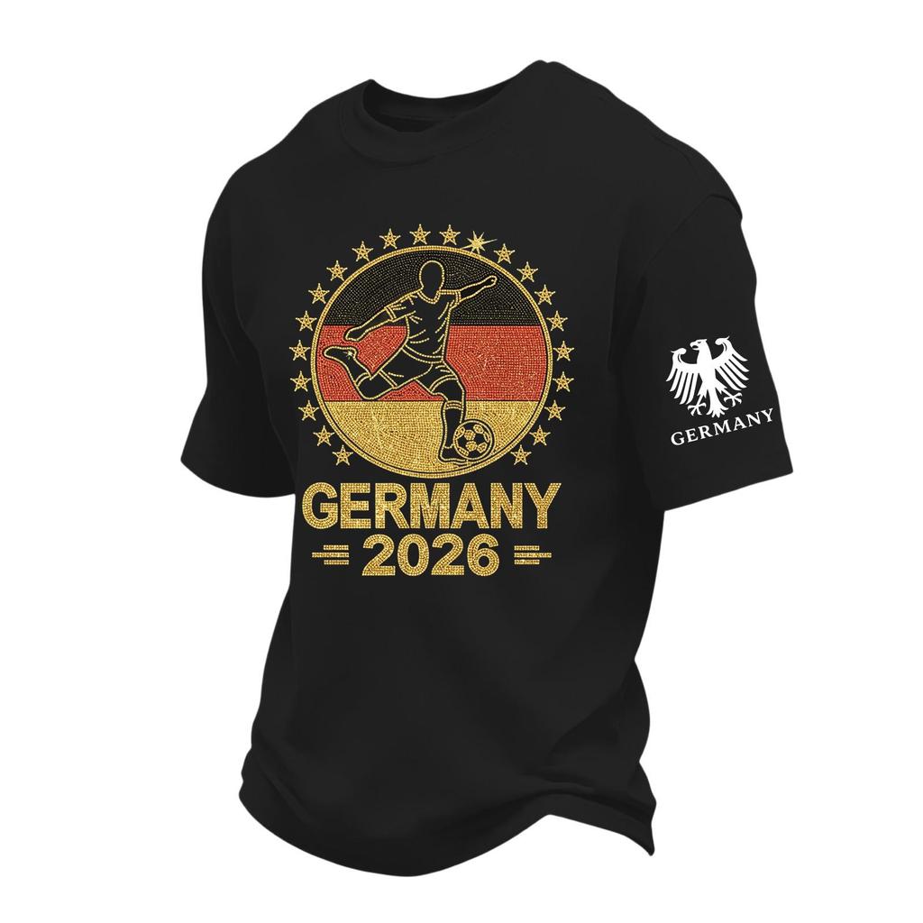 Men's Casual Printed Round Neck Short Sleeve T-Shirt - Lightweight Breathable