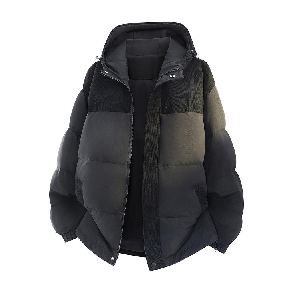 Men's 2025 Winter Corduroy Patchwork Down Jacket - Loose, Casual, Thickened, Warm, Couple Style Coat