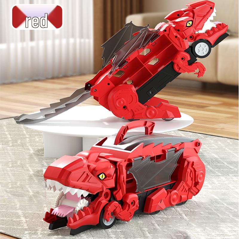 Dinosaur Devouring Car: Transforming Track & Storage Toy for Kids