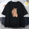 Hamster Meme Tshirt Kawaii Cartoon Graphic Printing Teeshirt Summer Cotton High Quality Tshirts Casual Round Neck Women Tees