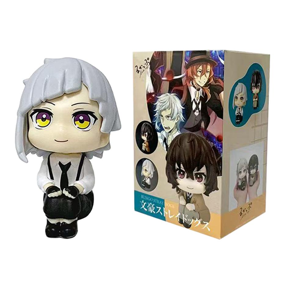 NEW 10cm Bungou Stray Dogs Anime Figure Look Up Nakajima Atsushi Action Figure Q Version Dazai Osamu Figurine PVC Collection Toy