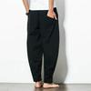 Shang Loose Trousers Men's Plus Fat Plus Size Cotton and Linen Casual Pants Chinese Style Harem Pants Foreign Trade