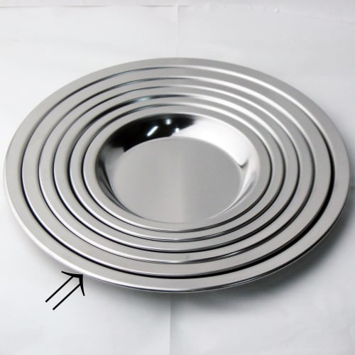 Nagao Tsubame-Sanjo Round Stainless Steel Food Preparation Tray, 23.2cm, Dishwasher Safe, Made In Japan