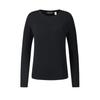 Golf Series Classic Simple Sports Casual Comfortable Versatile Crew Neck Pullover Knit Long Sleeve T-Shirt Women Tops Deep-Black A11W615226FBK