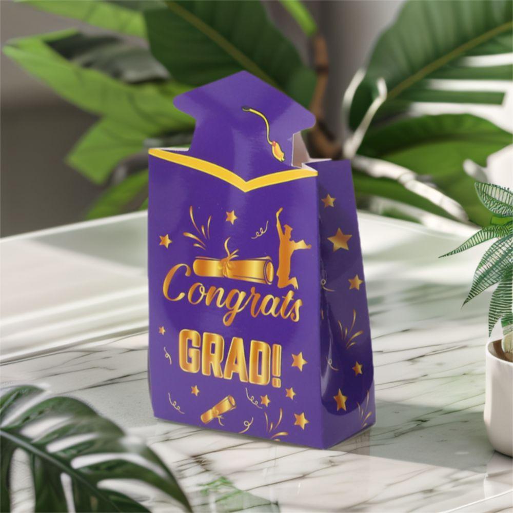 20pcs Paper Material Doctoral Cap Box Celebration Candy Gift Bag Favor Packaging Box  Graduation