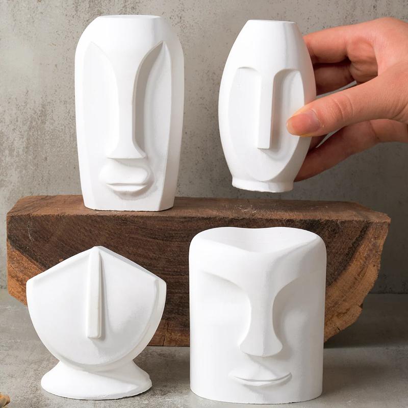 Nordic Design Silicone Candle Mold DIY Abstract Human Face Column  Soap Molds Plaster Resin Craft Making Home Decor Art Gifts