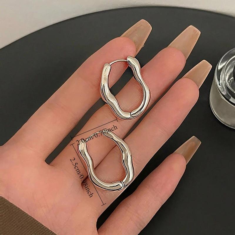 1 Pair, Fashionable, Inlaid with Synthetic Zircon, Fashionable, Niche, Irregular Earrings