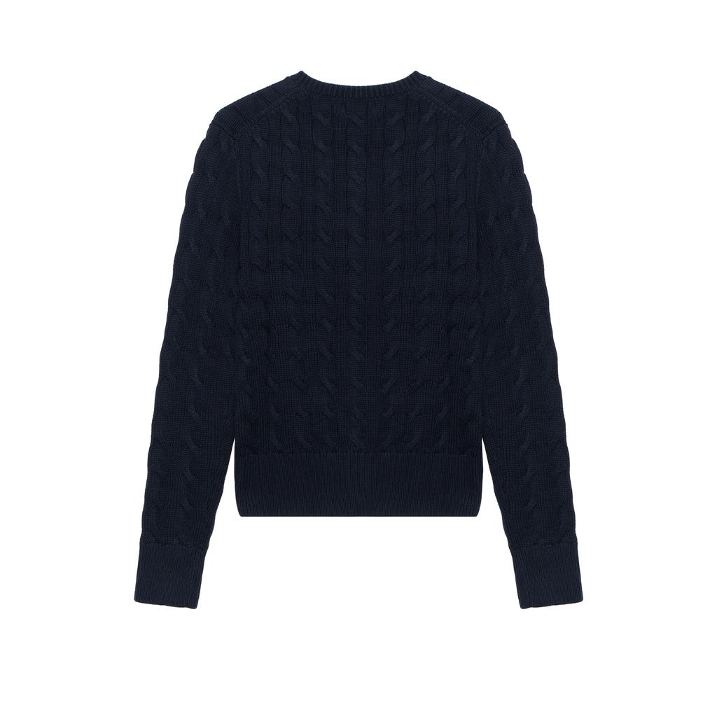 Polo Ralph Lauren Ss23 Solid Color Logo Embroidered Single-Breasted Long Sleeve Knit Sweater Women sweater Blue WMPOSWENDW20116-400