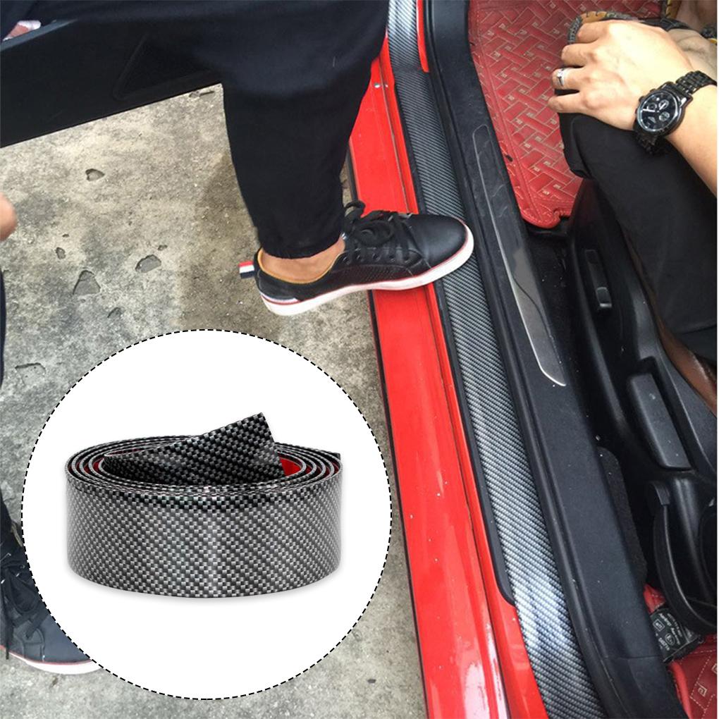 3D Carbon Fiber Aufkleber Auto Schwelle Schutzfolie Anti Scratch Wasserdicht Matt Schwarz Nano Aufkleber für Autokarosserie