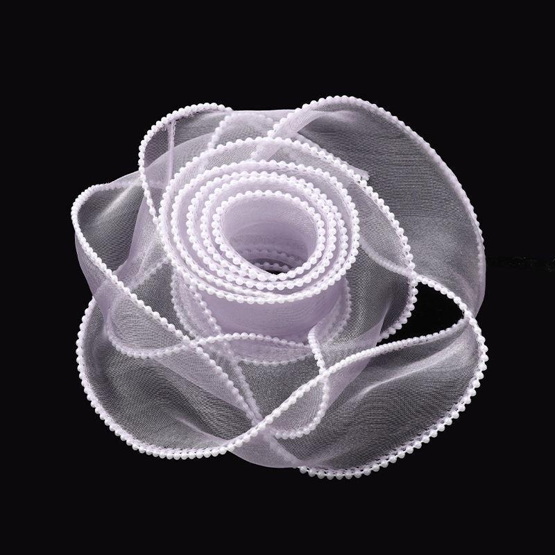4cm Gold Edge Fishtail Yarn Ribbon for Floral Bouquets, Cake Decorations, Gift Bows, and DIY Projects.