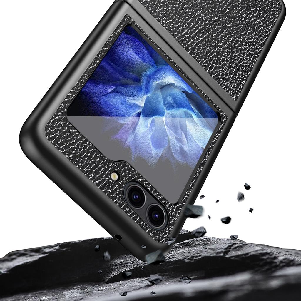 For Samsung Galaxy Z Flip6 5G/Z Flip5 5G Case PU Leather+Hard PC Anti-Drop Phone Cover