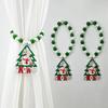 Boho Style Christmas Curtain Ties Beaded Reusable Wooden Bead Curtain Holdbacks Colorful Cartoon Window Curtain Buckles