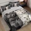 3Pcs Cat Animal Duvet Cover Set 3D Cute Pet Cat Hd Printing Bedding For Home Dorm