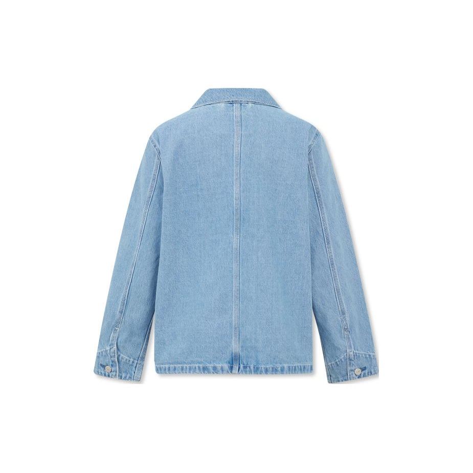 Jaqueta Jeans Masculina Levis Cor Sólida Multibolsos Corte Reto Um Botão Manga Longa Azul Claro A6190-0001