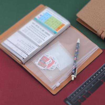 12Pcs A6 Binder Pockets Transparent PVC 6-Hole Binder Pockets Zip Folder Plastic Money Budget Envelo