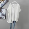 T-shirt d'été ample pour femme S Plus Size à col en V et manches courtes