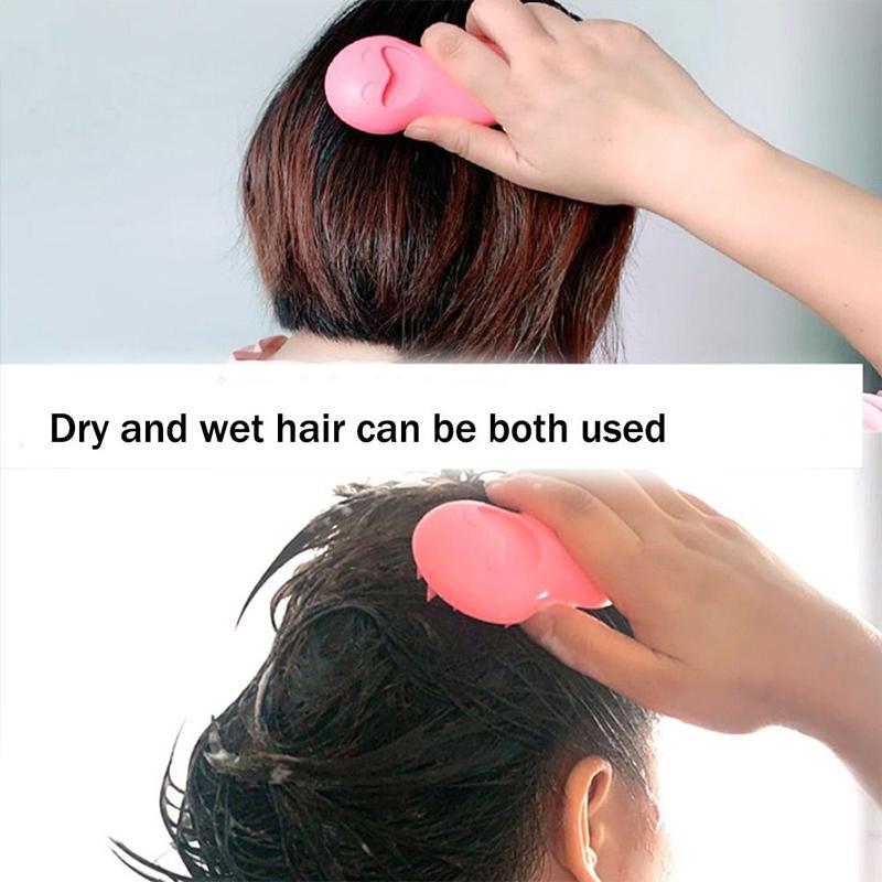 High Temp Resistant Silicone Hair Comb Deep Cleaning and Scalp Massage Brush for Shower and Spa Beauty