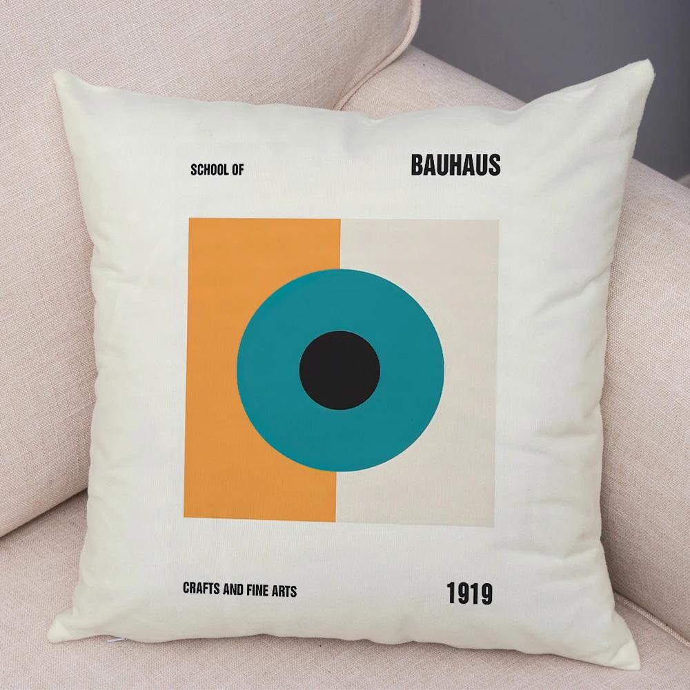 Nordic Minimalist Color Block Double Print Cushion Cover Decor Bauhaus Modern Pillowcase Soft Plush Throw Pillow Case For Sofa