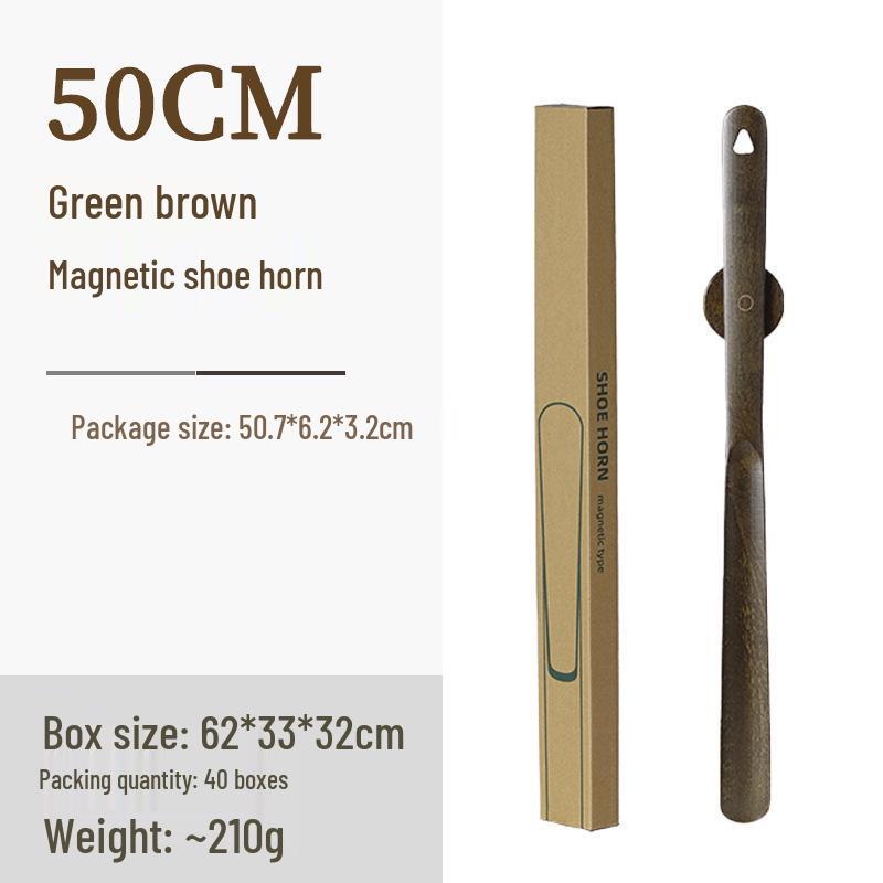 Long Handle Wooden Magnetic Shoehorn - Easy Shoe Lifting for Elderly and Pregnant Women