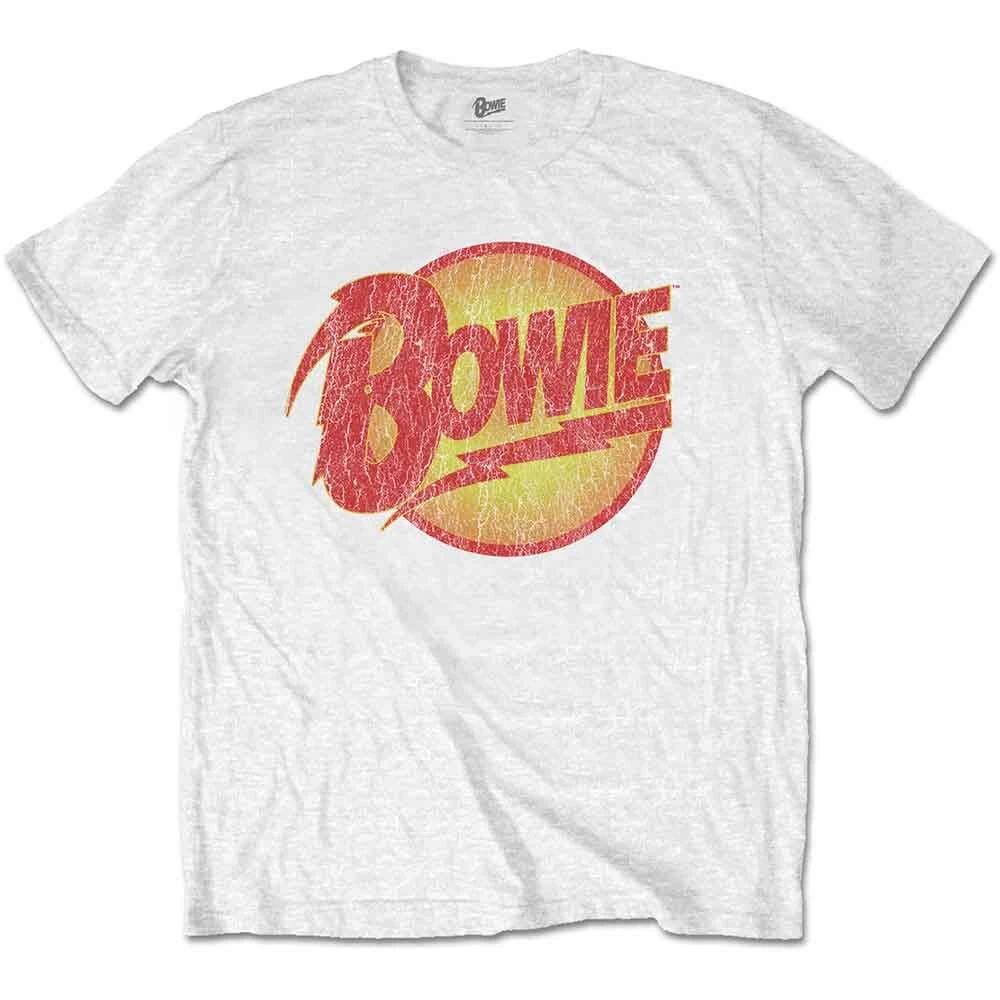 David Bowie Men s Vintage Diamond Dogs Logo T-Shirt White L