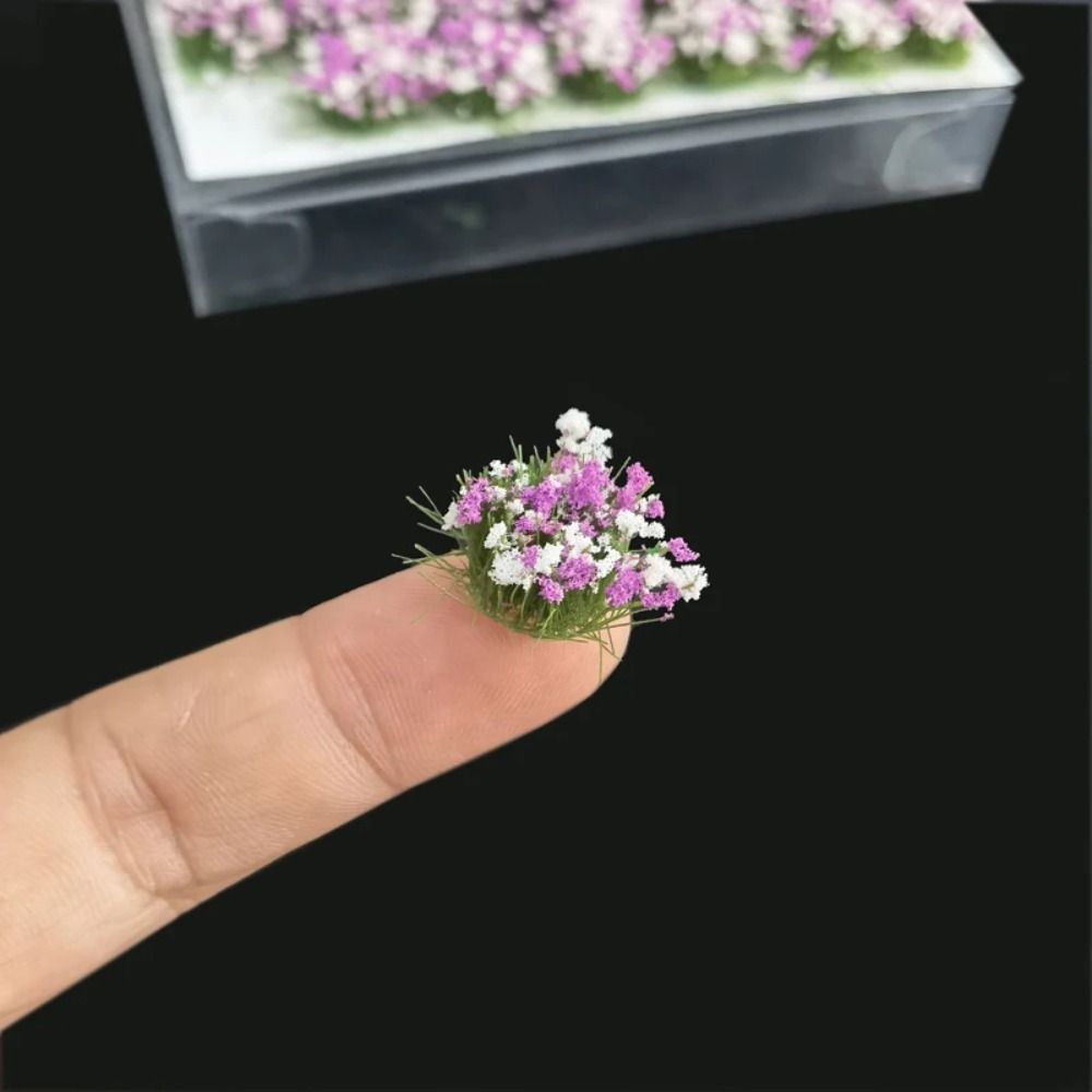 Train Miniature de Chemin de Fer Touffe de Fleurs DIY Bâtiment Modèle de Fleurs Herbe Micro Paysage