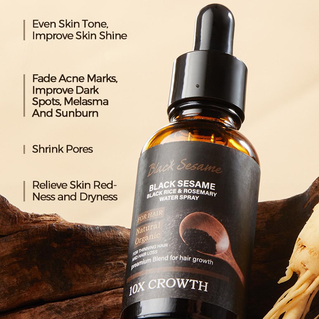 Ser pentru creșterea părului cu susan negru, ulei de susan negru pentru păr, ulei de creștere a părului cu extract de susan, promovează creșterea părului 30ml