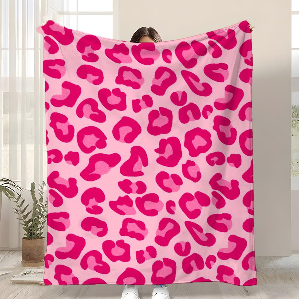Art Leopard Print Throw Kid-Friendly Flannel Throw Blanket Soft Warm Anti-Static Washable All Season 75x90cm
