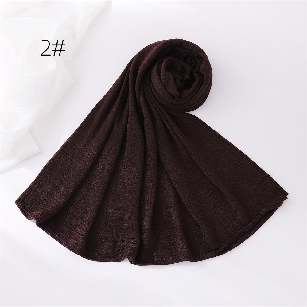 New Crinkle Cotton Polyester Hijab Scarf For Women Muslim Headscarf Wraps Solid Plain Shawls Islamic Headband Turbans Foulard