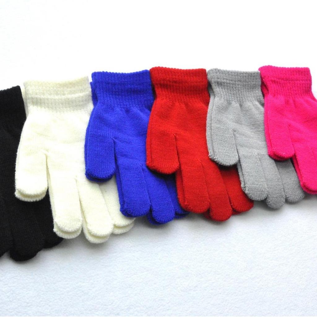 Children Knitted Gloves For 12-15Y Baby Students Winter New Solid Warm Full Finger Mittens Outdoor Kids Cycling Skiing Gloves