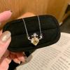 Women's S925 Sterling Silver Necklace Luxury Light Luxury Iris Pendant Natural Amethyst Citrine Fashion Clavicle Chain Jewelry Gift