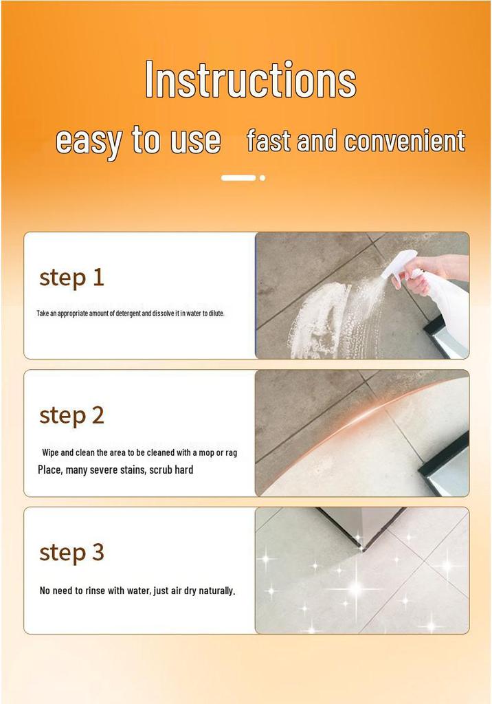 Orange Scent Floor Cleaner for Hotel & KTV Tiles - Strong Stain Remover & Polisher