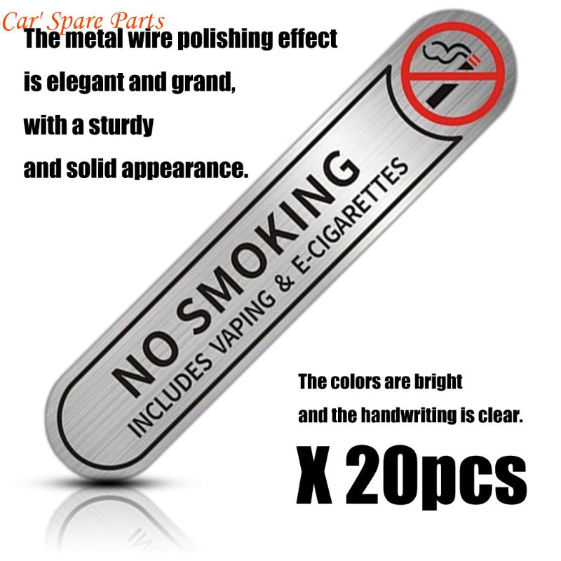 Y4UA 20Pcs Car No Smokings Labels Fade Resistant Adhesive Backing Easy Application On Dashboards Window Office Door
