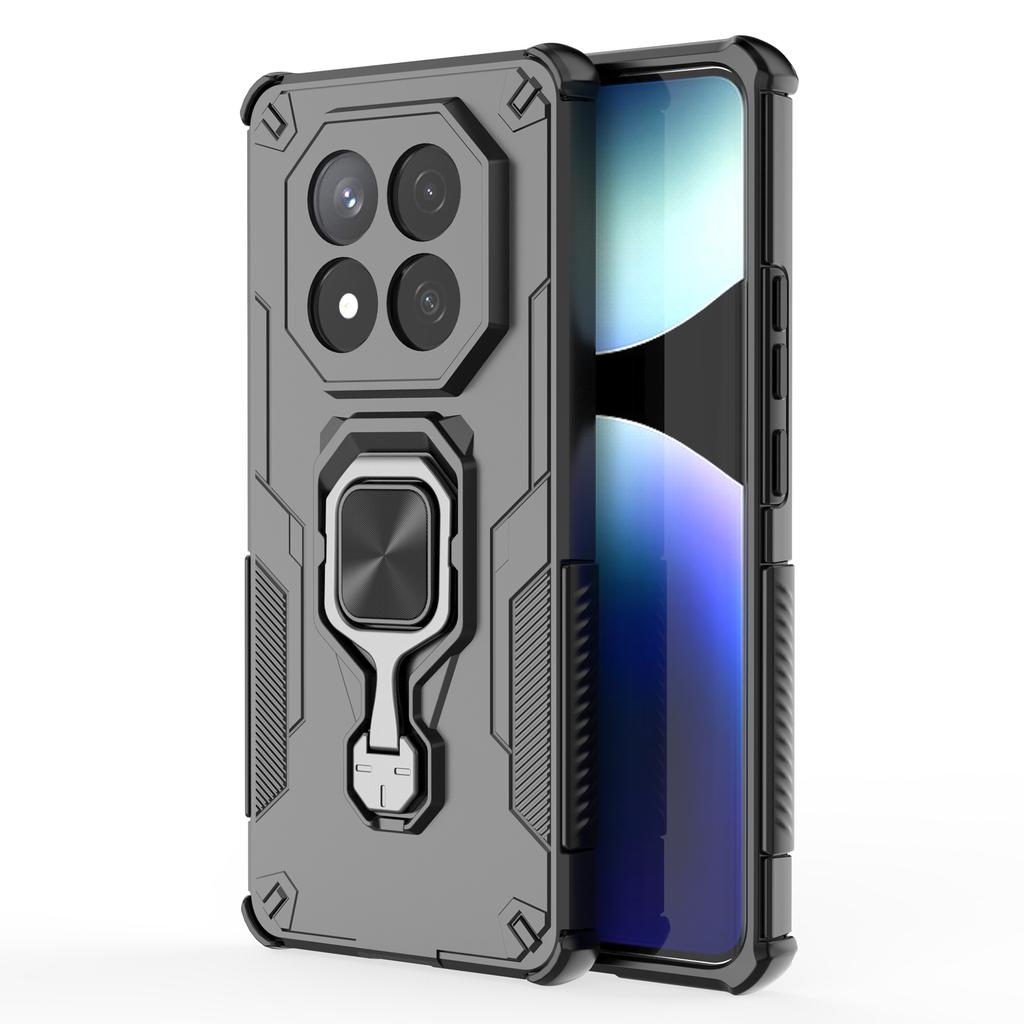 For Xiaomi Redmi Note 14 Pro+ 5G Case Rotatable Ring Kickstand PC+TPU Shockproof Phone Cover