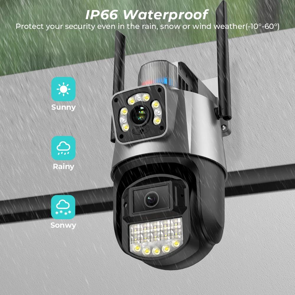 8MP 4K PTZ Outdoor Lens Dual Screen Wifi Surveillance Camera CCTV Video Security Protection Auto Tracking Camera