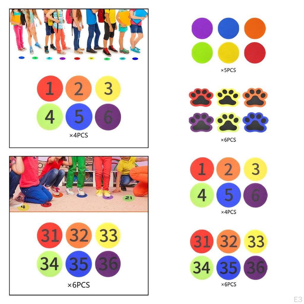 Markers Carpet Bright Colors Dots Floor Sticker for Yoga Exercise