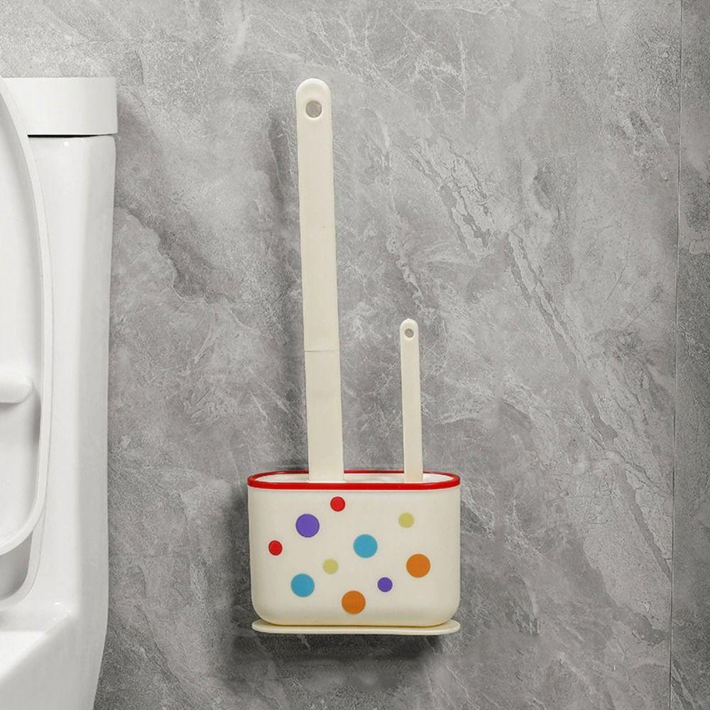 Modern Toilet Plunger Bowl Brush Nail-free Toilet Brush Set  Bath Accessories